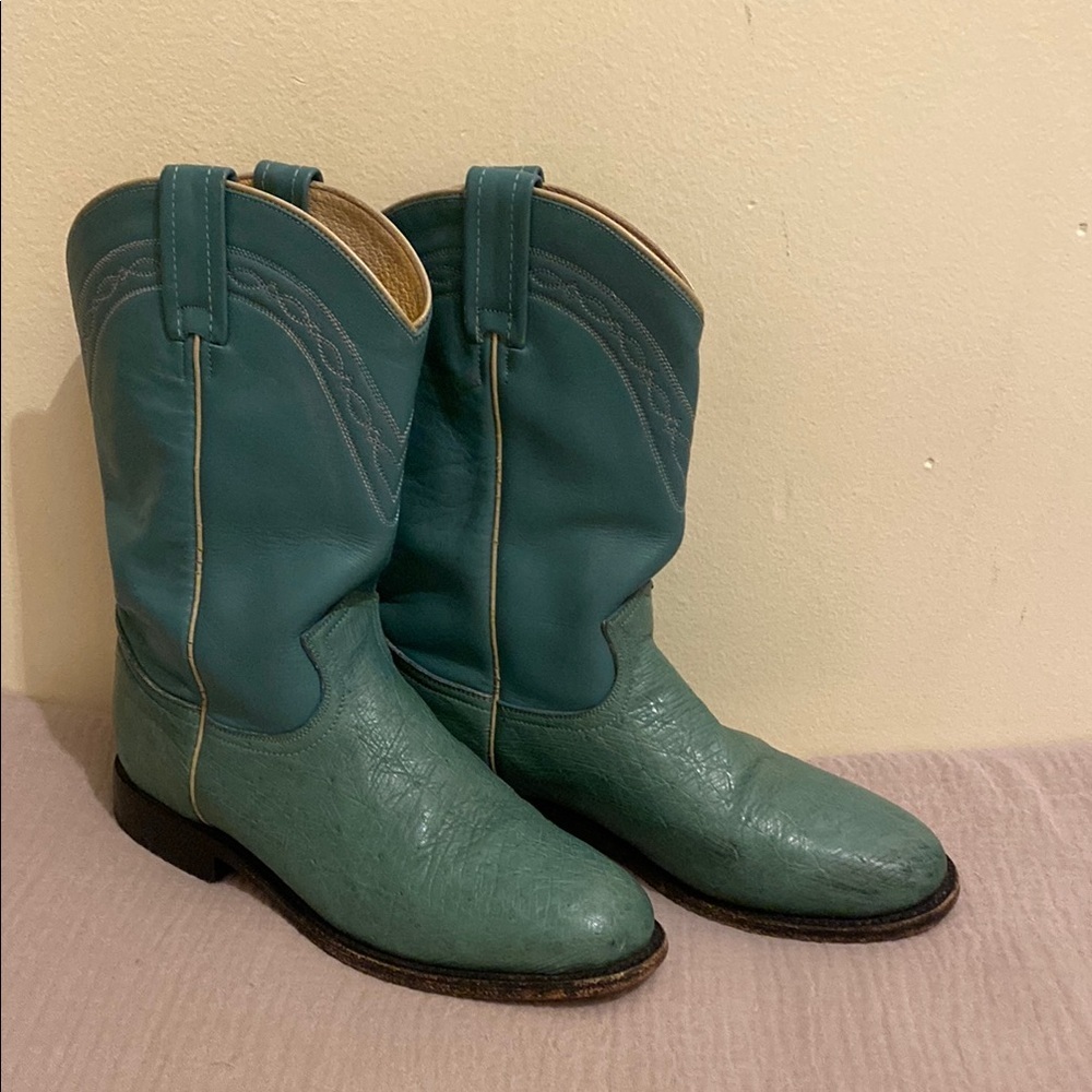 DAN POST Teal Western Cowboy Boots. Size 8M